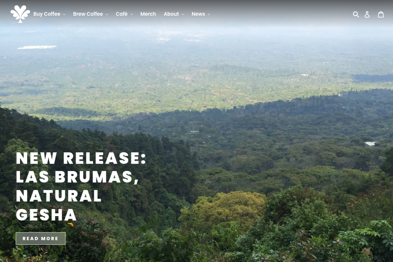 Drop Coffee Roasters website screenshot