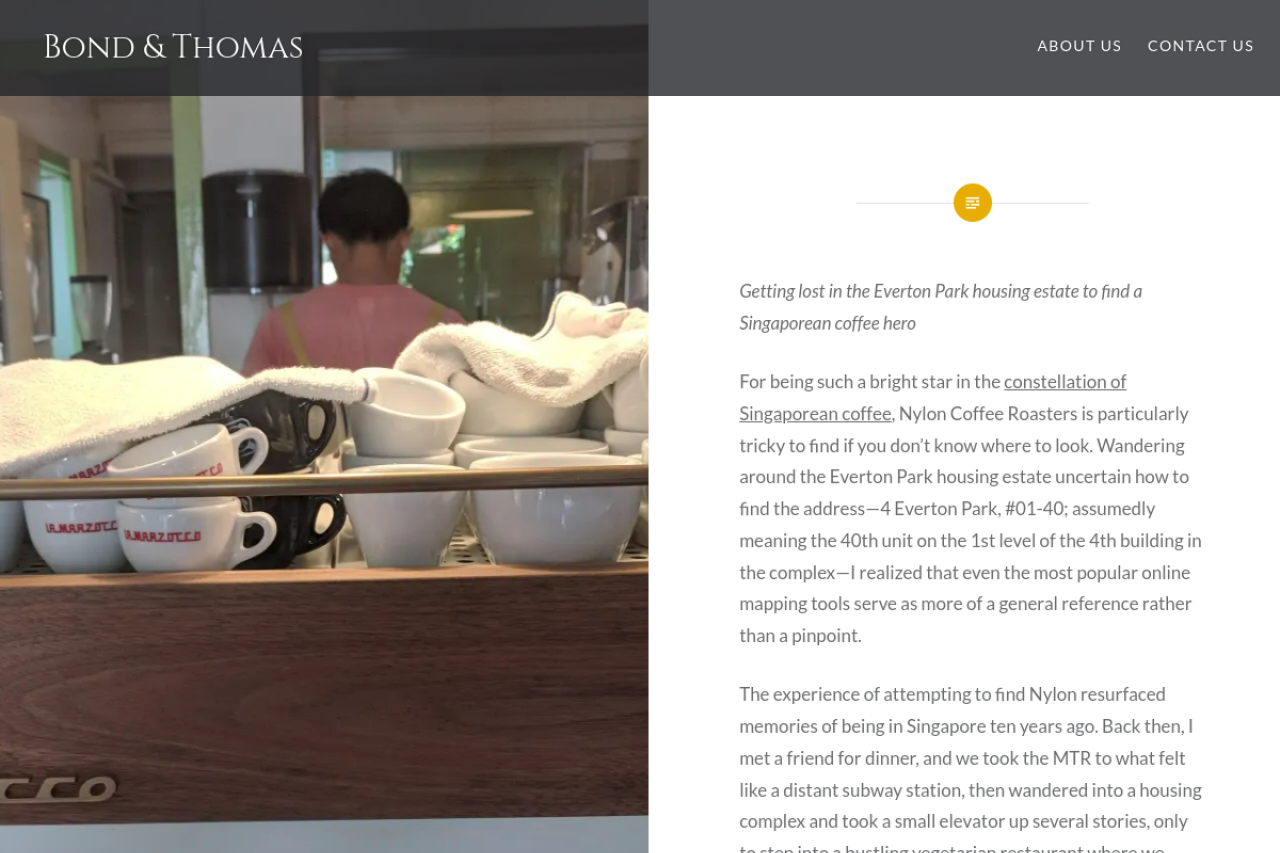 Nylon Coffee Roasters website screenshot